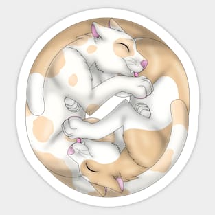 Yin-Yang Cats: Cream Bicolor Sticker